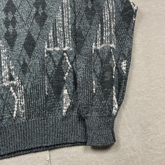 VTG Michael Gerald Sweater Mens Medium Geometric Aztec Cosby Abstract Knit 90s - Picture 4 of 11